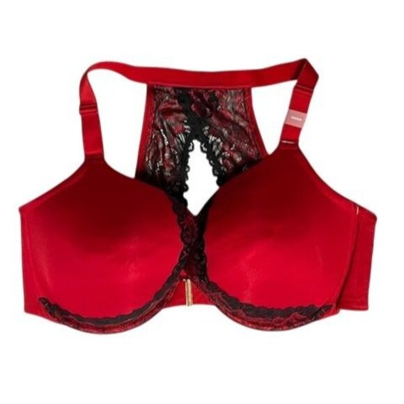 Cacique Front Close Sexy Boost Plunge Bra W/Lace 46DDD - Picture 1 of 7